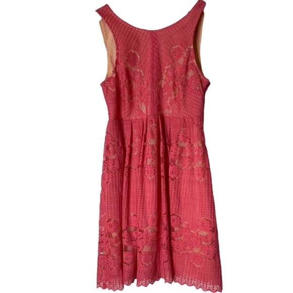 Free People|Womens|Fit & Flare Mini Dress|Size 2|Coral|Full Lace| Lined - Picture 3 of 15